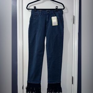 Scotch & Soda Navy Fringed Boyfriend Jeans